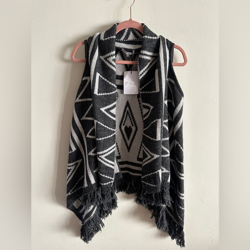 SAN LORENZO Gray and White Striped Knitwear Vest ITALY SIZE SMALL 2 4 Eclectic